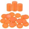 QUARKZMAN 64Pcs Gettoni Di Plastica Per Poker, 0.9 Pollici Mini Gettoni Bingo Contatori Apprendimento Dischi Contatori Segnapunti Gettoni Opachi Per Giochi, Arancione, Motivo