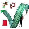 ALANIZ Nastri rotanti Dragon Poi Green Dance Dragon, Set di Poi rotanti e agitanti Lavabili in Seta con Testa di Drago, Corda oscillante e Borsa, Streamer Fitness Dragon(6 m (20 ft))