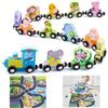 Meinraum Giocattoli Montessori a partire da 1, 2, 3 anni, Set di 13 Animali in Legno a Forma di Treno, Treno di Animali Magnetico in Legno con Tappetino da Gioco, Giocattolo Educativo per Motorizzazione per