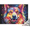 KQZJXNRPHG Cane Felice Colorato Puzzle 1000 Pezzi Puzzle per Adulti Puzzle per Famiglia 38x26cm/1000pcs