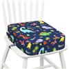 omedecal Rialzo Sedia per Bambini, Seggiolino da Tavolo per Bambini Lavabile Cartoon Cuscino con 2 Regolabile Cinghie & Base Antiscivolo 36 x 32 x 10 cm - Dinosauri