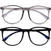 URAQT Blocco Luce Blu Occhiali, 2 PCS Anti Luce Blu Filtro Unisex, PC Occhiali da Lettura Anti-blu e UV per Tablet, Gaming, Ufficio, Riposo