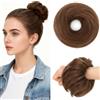MY-LADY Topper Con Elastico Chignon Topper, Elastico Con Capelli Capelli Umani Veri #04 Marrone Cioccolato 25g Acconciature Raccolte per Donne Liscio