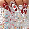 jmeowio 10 fogli adesivi natalizi per nail art, decalcomanie autoadesive Pegatinas Uñas Navidad fiocco di neve pupazzo di neve forniture per unghie vacanza nail art design decorazione accessori