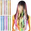 Bighan 12 Pezzi Hair Extensions, Fili Glitter Capelli Scintillio Resistente, Colorate Estensioni dei Arcobaleno per Capelli Colorati Festa Ragazze, Donne, Multicolores