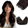 Silk-co 40cm Microring Hair Extension Capelli Veri Anellini 100 Ciocche Micro Loop Remy Human Hair Extension - 1B Nero Naturale