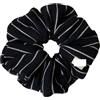 SUODEBYY Elastici per Capelli 1 pezzo di scrunchies a righe, capelli fatti a mano dai toni neutri, elastici for, accessori for donne e ragazze, da indossare tutti i giorni(Black)