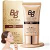 Chenzvora BB Cream SPF50+ PA+++,Crema Solare Colorata Viso Leggera, Fondotinta Con Protezione Solare,Alta Protezione Quotidiana E Outdoor,Effetto Naturale,Controllo Olio Lunga Durata