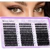 WENDY LASHES Ciuffetti di Ciglia Finte 60D+80D+100D Cluster Lashes, Naturali D-Curl Ciglia Cluster MIX 9-16mm per Estensioni Ciglia