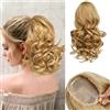 PORSMEER Extension per capelli a coda di cavallo con coulisse, extension sintetiche, ondulate, per donna, 26 cm
