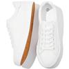 Witwatia Scarpe Casual da Donna in Tela, Basse e alla Moda, Scarpe da Tennis da Donna, con Lacci, comode, in Tela Bianca, Bianco, 38 EU