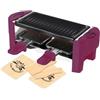 LITTLE BALANCE 8615 Raschietto 2 Meuuh…!, Dispositivo per raclette 1/2 persone, Grill rimovibile, 2 spatole + 2 tavolette, rivestimento antiaderente, 1 o 2 persone, 320 W, prugna