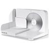 YASHE Affettatrice Elettrica da Casa Pieghevole, 180W, Lama 17 cm Acciaio Inox, Spessore 0-15 mm, Compatta e Facile da Conservare per Carne, Formaggio, Pane e Verdure, Bianca