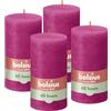 Bolsius - Candela rustica - fucsia - 13 cm - 4 pezzi - candele decorative - senza olio di palma - con cera vegetale naturale