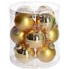 Vacchetti Giuseppe Confezione 12 palline di natale classiche in vetro oro da appendere per decorazione albero 6cm di diametro