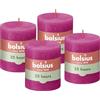 Bolsius - Candela rustica - fucsia - 8 cm - 4 pezzi - candele decorative - senza olio di palma - con cera vegetale naturale