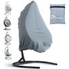 Mrrihand Copri per Sedia a Dondolo con Presa d'Aria 190x115 cm, Grigie Copertura per Sedia a Dondolo Impermeabili con Cerniera e Coulisse, Fodera per Sedia Sospesa Tessuto Oxford Anti-UV Antistrappo