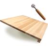 Fackelmann Set per Preparazione Pasta con Tagliere Spianatoia in Legno di Faggio 40×40 cm e Rotella Tagliapasta in Acciaio Inox con Manico in Legno - Utensili Multiuso per Pasta Fresca, Ravioli e Impa