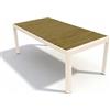 DRW Tavolo allungabile da esterno in alluminio color crema, 75 x 240 x 90 cm