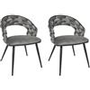 HOME DECO FACTORY, HD0360, set di 2 sedie Sawyer grigie, edizione lounge, mobili, seduta, sedia da tavolo, 66 x 82 x 54 cm, altezza seduta 47 cm, grigio nero
