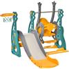 HOMCOM Scivolo per Bambini +18 Mesi con Altalena Multicolore 152x149x107cm