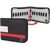 tee-uu KEYSAFE Astuccio per 14 chiavi (Nero-Rosso)