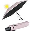 iX-brella Mini ombrello parasole con apertura e chiusura automatica, con protezione UV e calore, Rose-black, protezione dai raggi UV e dal calore, 92 cm, Ombrello tascabile automatico