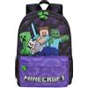 Get Trend Minecraft Zaino Scuola Ragazzo, Borsa Zaino Multi-Scomparto e Spallacci Regolabili per Scuola e Gite Idea Regalo Ragazzo (Viola/Multi Minecraft)