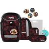 ergobag pack Set Bundle AW25/26, zaino ergonomico per la scuola flessibile 7 pezzi prima elementare UnstoppBearable - Nero
