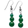 Treasure Bay Orecchini da donna fatti a mano con pietre preziose triple perline e orecchini pendenti in argento sterling - Idee regalo per le donne (Agata verde)