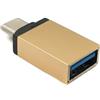 System-S Adattatore USB 3.1 tipo C maschio a 3.0 A femmina 5 Gbps in rosa giallo
