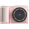 KIMISS Fotocamera Digitale per Vlog 4K 48MP, Zoom 18X Messa a Fuoco Automatica Schermo Ribaltabile da 3 Pollici a 180 Gradi Batteria da 800 MAh, Fotocamera Portatile con Filtro Bellezza (PINK)