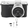 KIMISS Videocamera Digitale Portatile da 48 MP 1080P, Zoom 8X Messa a Fuoco Automatica Antivibrazione Schermo Ribaltabile da 2,4 Pollici, Funzione Webcam Flash Incorporata Ricarica USB (BLACK)