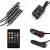 Riloer Strisce luminose a LED, 4 IN 1 Luci di striscia RGB per atmosfera interna auto, lampade decorative multicolore con telecomando