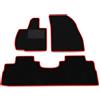 Somer Car Kit Tappetini Auto compatibili con Omoda 9 2025-2026 | Set Tappeti in Moquette, Tappeto auto su misura, bordo rosso