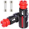 XEIYEI Spinotto Presa Accendisigari Auto 12V/24V Spinotto Accendisigari 2 Pcs Maschio Presa Accendisigari Adattatore Universale DIN/ZIG con Fusibile Integrato 10A (2 Pcs Spinotto 12-24V)