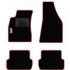 QUEMAR Tappetini Auto compatibili con Audi A4 (B6 B7) 2000-2008 / Kit Tappeti in Moquette e Gomma su Misura (Set 2 Anteriori+2 Posteriori)/Ricami e Colori Personalizzati (Bordo Rosso, 1 Ricamo)