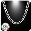 QUADRI - Collana in Argento 925 elegante con Catena modello Figaro per Uomo/Donna - larghezza 7mm - lunghezza 51 cm - Certificato Made in Italy…