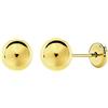 Inmaculada Romero IR Orecchini a bottone in oro 18k, pallina liscia, 6 mm. Da donna, chiusura a vite.