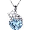 Vadmans Collana in argento Sterling con ciondolo a forma di gatto, con zirconi, gioiello gotico per donne amanti degli animali, regalo, normale, Argento sterling, Non pietra preziosa