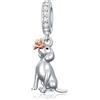 PROESS Ciondolo a forma di luna/girasole/farfalla/gatto/cane, in argento Sterling 925, per collane, bracciali, ciondoli, gioielli, regali per donne, suitable, Argento sterling, Nessuna pietra preziosa