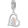 enjoylifecreative Ciondolo Padre Figlia Fit Pandora Charms Bracciale Charms in Argento Sterling per Braccialetti Compleanno San Valentino Regali per Figlia Madre Amante (Cuore)