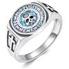 PROESS Memento Mori - Anello in argento sterling 925, con teschio, anello Memento Mori, idea regalo per uomo e donna, 10, Argento sterling, Turchese