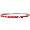 LKBEADS PRECIOUS-GEMS Braccialetto con perline di corallo rosso autentico italiano | Corallo rosso del Mar Mediterraneo 3 mm | Corallo naturale