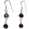 Bijoux et Objets - Orecchini pendenti con granato in argento 925 - Dimensioni della pietra 6mm