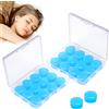 UMILKI 12 Paia Tappi Orecchio Silicone Riutilizzabili tappo per Dormire e Nuoto orecchia Antirumore Morbida Modellabili per Bambini e Adulti (Blu)