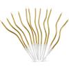 Olinner 48 Candeline di Compleanno a Spirale, Lunghe 15 cm, con Supporto alla Base, Dorate