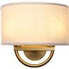 JIMUBEAM Applique industriale a 2 luci con paralume in tessuto di lino, lampade a doppia parete Decor per corridoio camera da letto soggiorno bagno scala