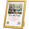 3-B Cornice portafoto Mori - oro - 21 x 29,7 cm (A4) - Cornice in legno, cornice per documenti con vetro acrilico