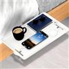FuxFuis Mensola Comodino per Letto, Vassoio Clip-on Regolabile per Letto, Scaffale da Comodino da Letto con Foro per Cavo, Scaffale Organizer da Appendere Rimovibile per Riporre Telefono, Libri, Tazza